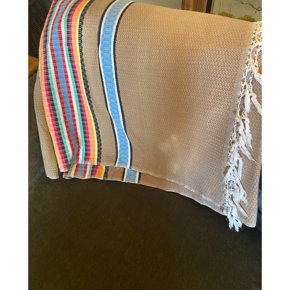 Brena Made in Mexico Southwestern Style Aztec Blanket with Tassels Brena 93”x57” - Picture 8 of 10